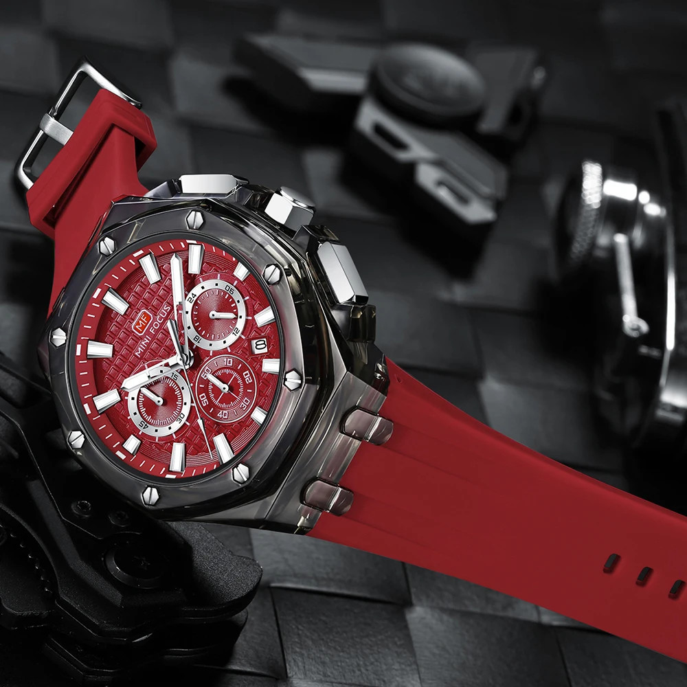 MINI FOCUS Fashion Multifunctional Quartz Watch for Calendar 24 Hours Display C
