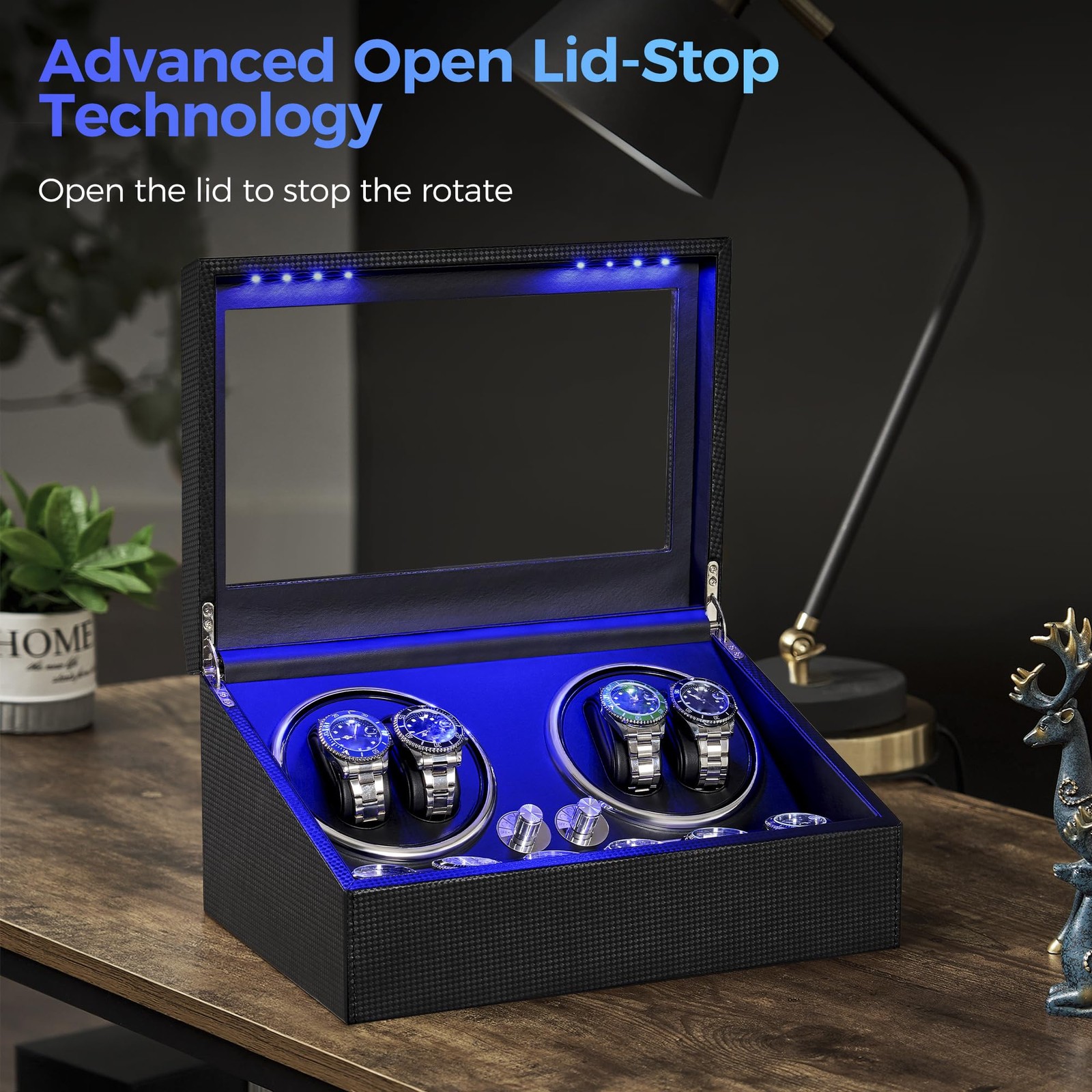 ANWBROAD Watch Winder for Automatic 35.4 cm x 19.9 x 25.5 cm, black
