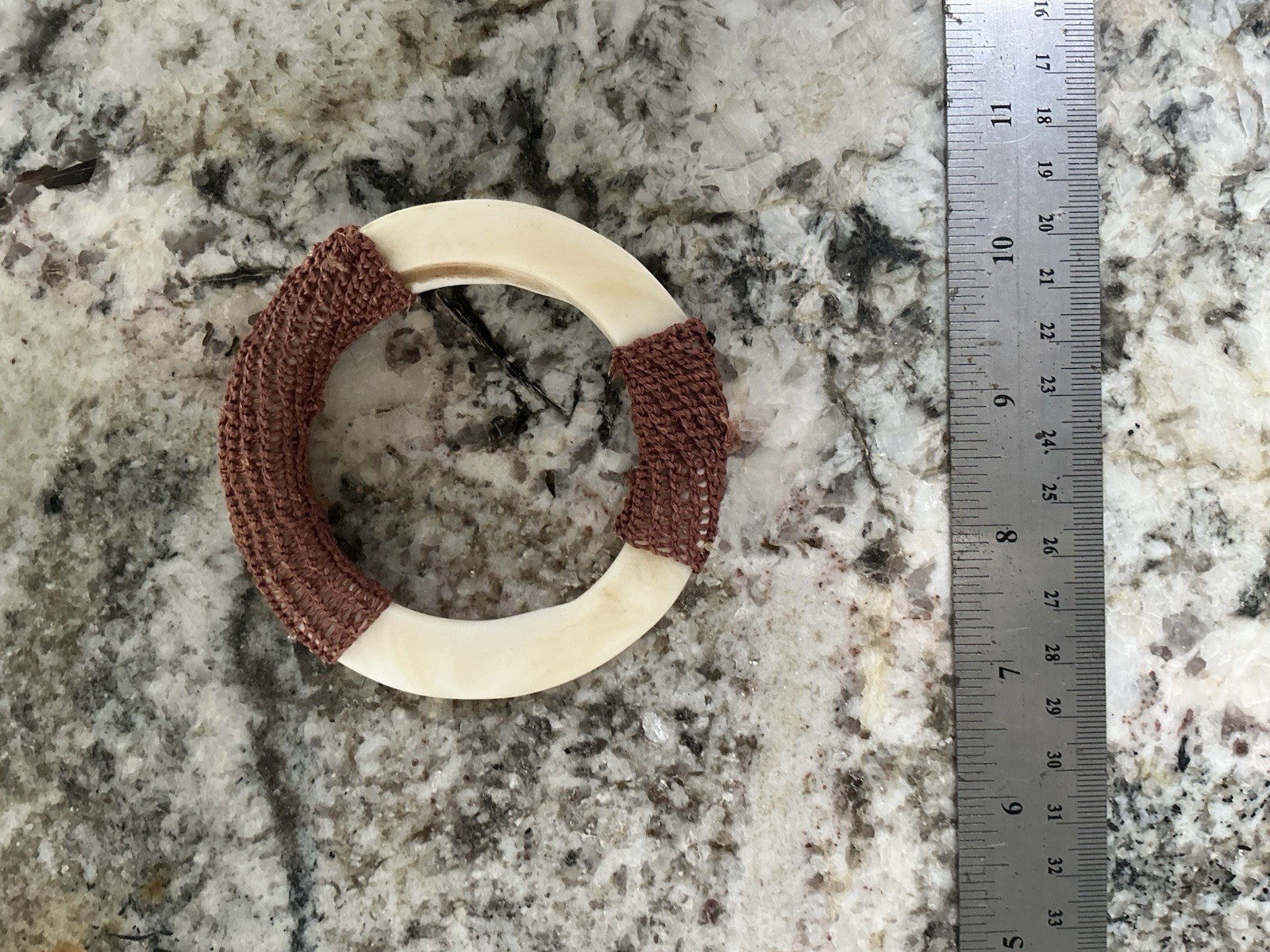 White & Brown Bangle Bracelet with Multicolor Round Glass Beads, Beaded Style