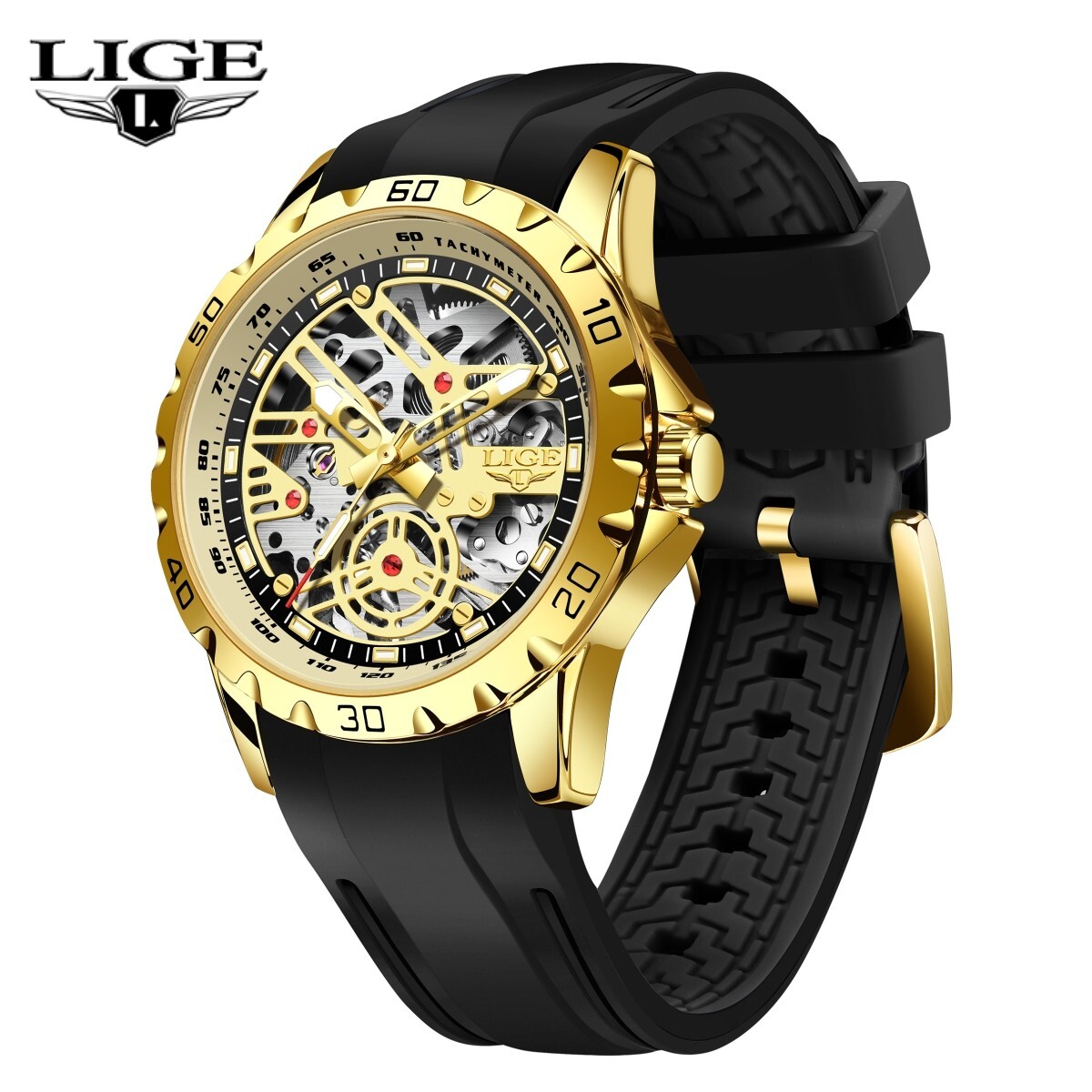 LIGE Men Military Watch Automatic Mechanical Analog Luminous Casual Wrist Watch
