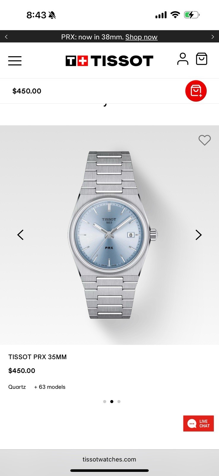 Tissot PRX Blue Men’s Watch – T137.210.11.351.00
