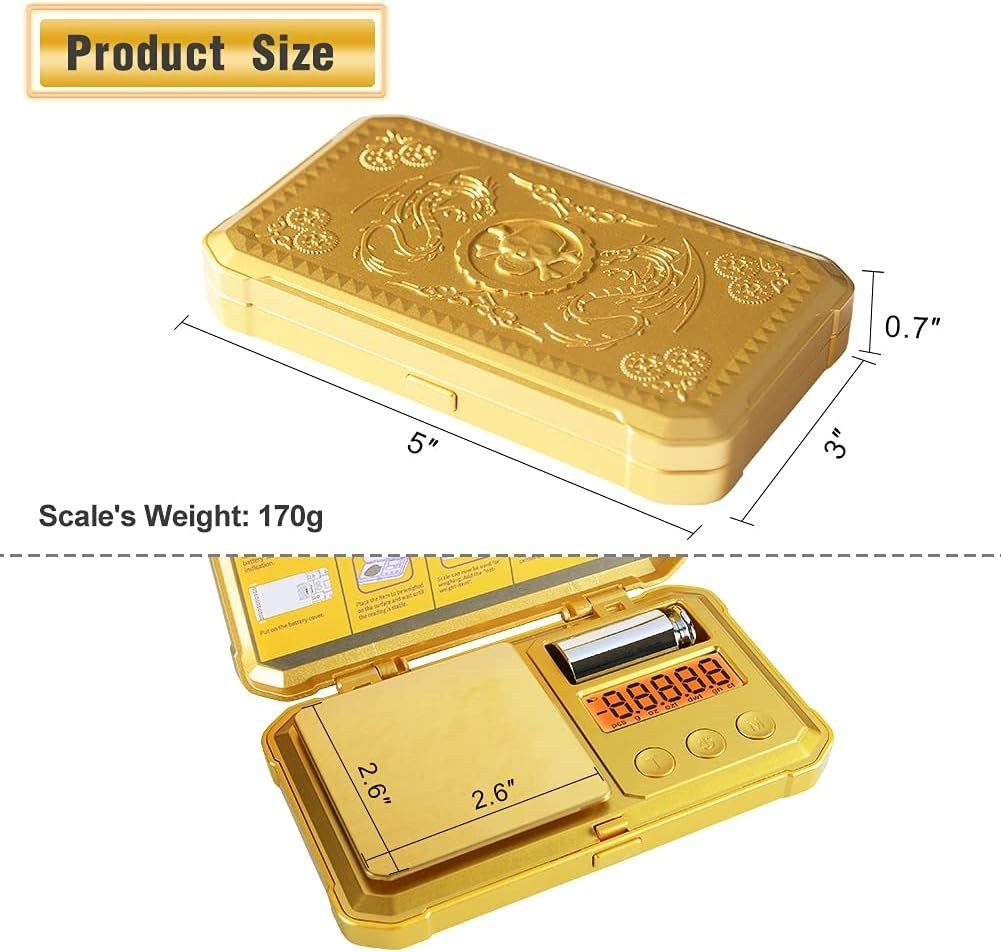 Stylish Digital Gram Scale 200g/0.01g with Punk Dragon Design & Tare Function