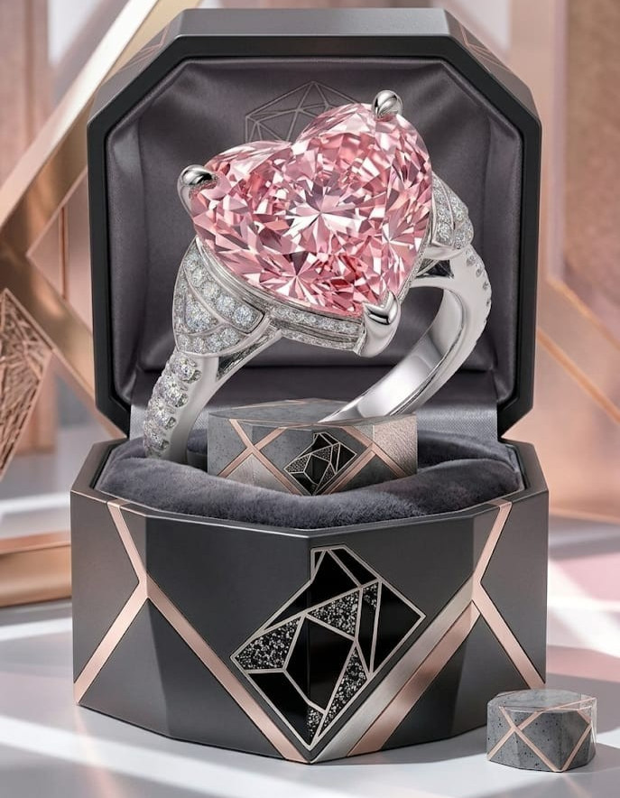 8.00 Ct Certified Heart Shape Pink Natural Diamond Engagement Ring Great Shine