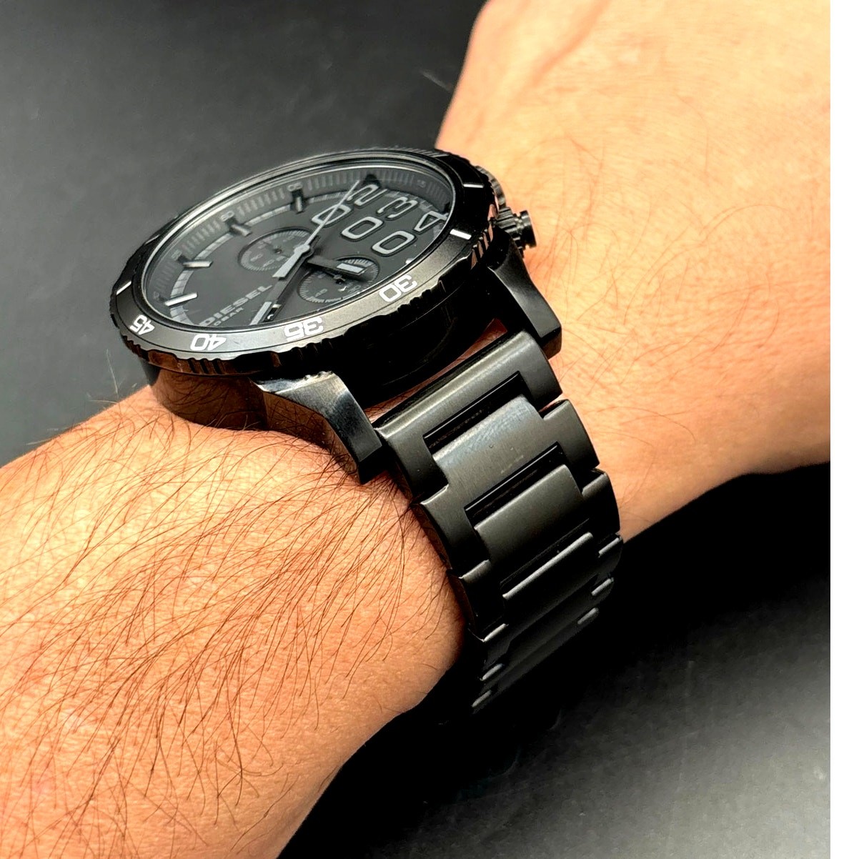 Diesel DZ4326 Men’s Double Down Chronograph Black Stainless Steel Watch NWOT