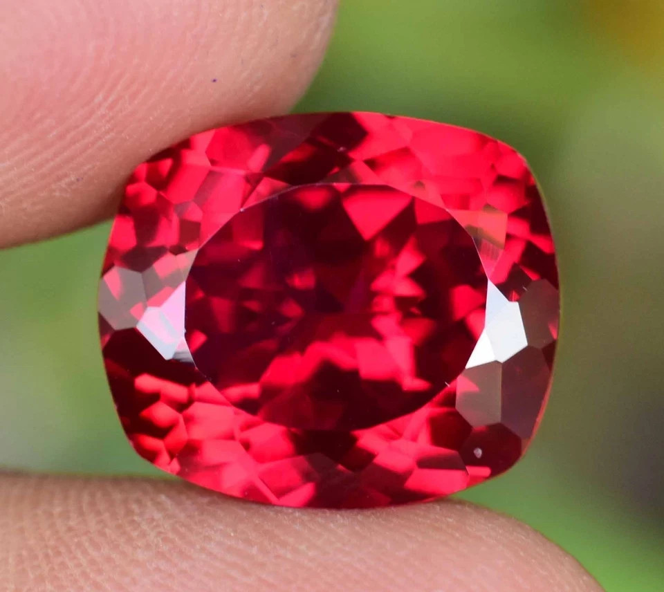 Flawless Natural Myanmar Red Spinel 13.80Ct Cushion Cut Certified Loose Gemstone