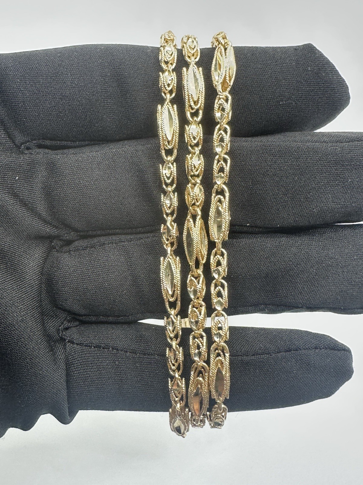 Semi-Solid 4.5mm Marquise Turkish Rope Link Chain Necklace 14k Yellow Gold 24”