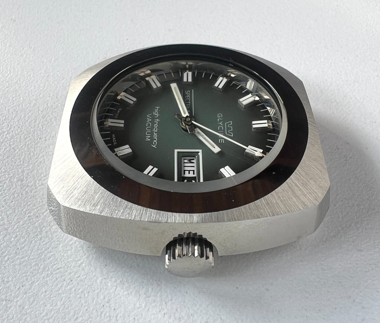 Glycine Automatic Watch Vintage Mens High Frecuency Spectrum Vacuum Gray Dial