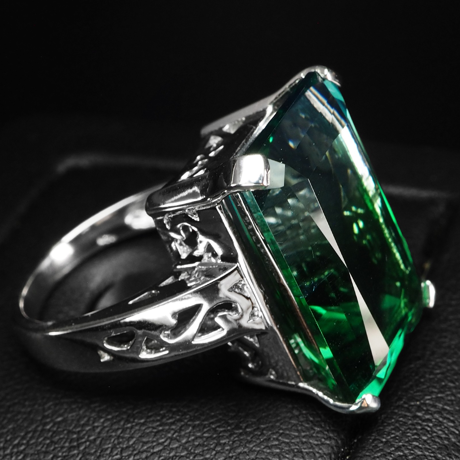 Estate Bi Color Blue Green Tourmaline 18.10Ct 925 Sterling Silver Handmade Rings