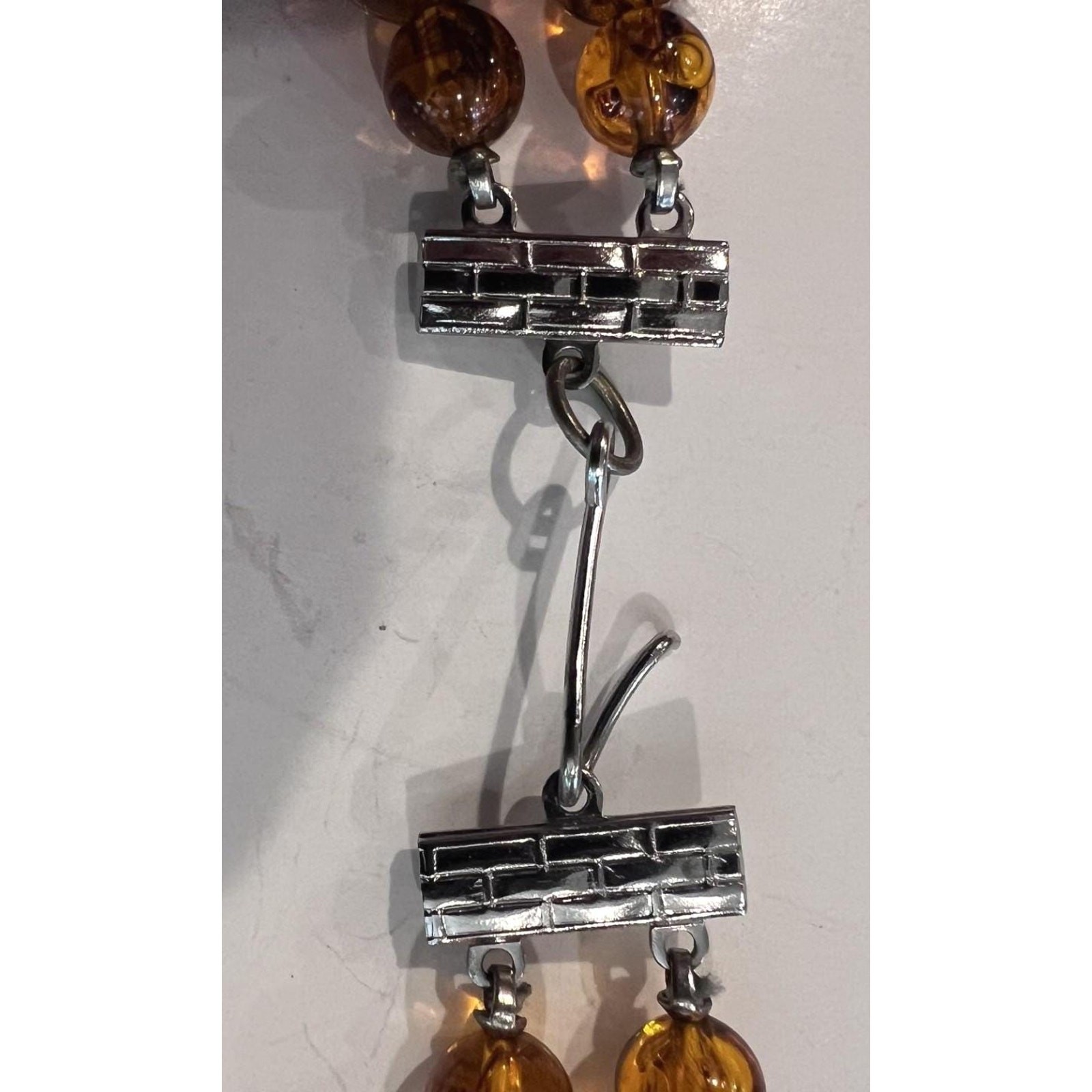 Vintage Baltic Amber Double Strand Necklace Cognac Amber Bead Statement 97g 21in