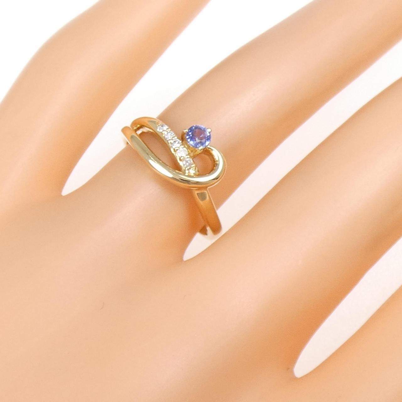 Authentic K18YG Sapphire Ring #260-007-911-9955