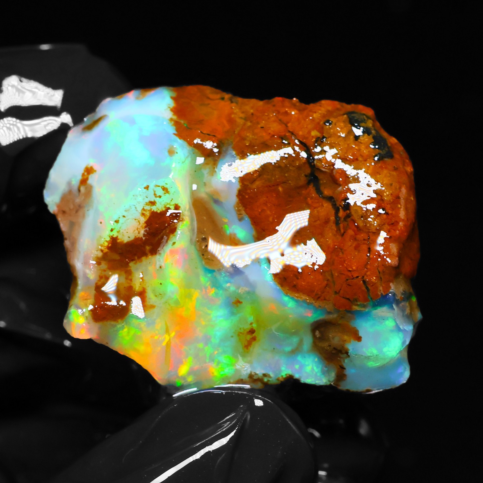 Natural Ethiopian Welo Opal Rough 72.55 Ct Gemstone – Bright Play of Color Fire