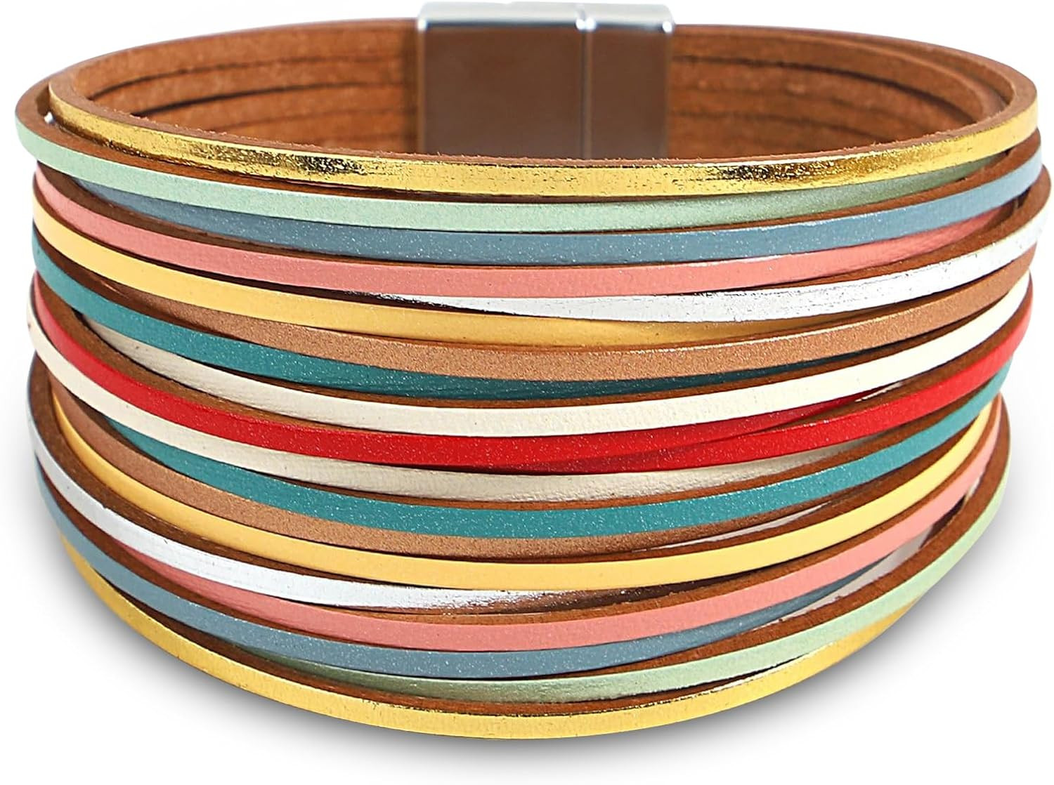 Leather Wrap Bracelets for Women, Boho Western Layered Jewelry | Layered Leather