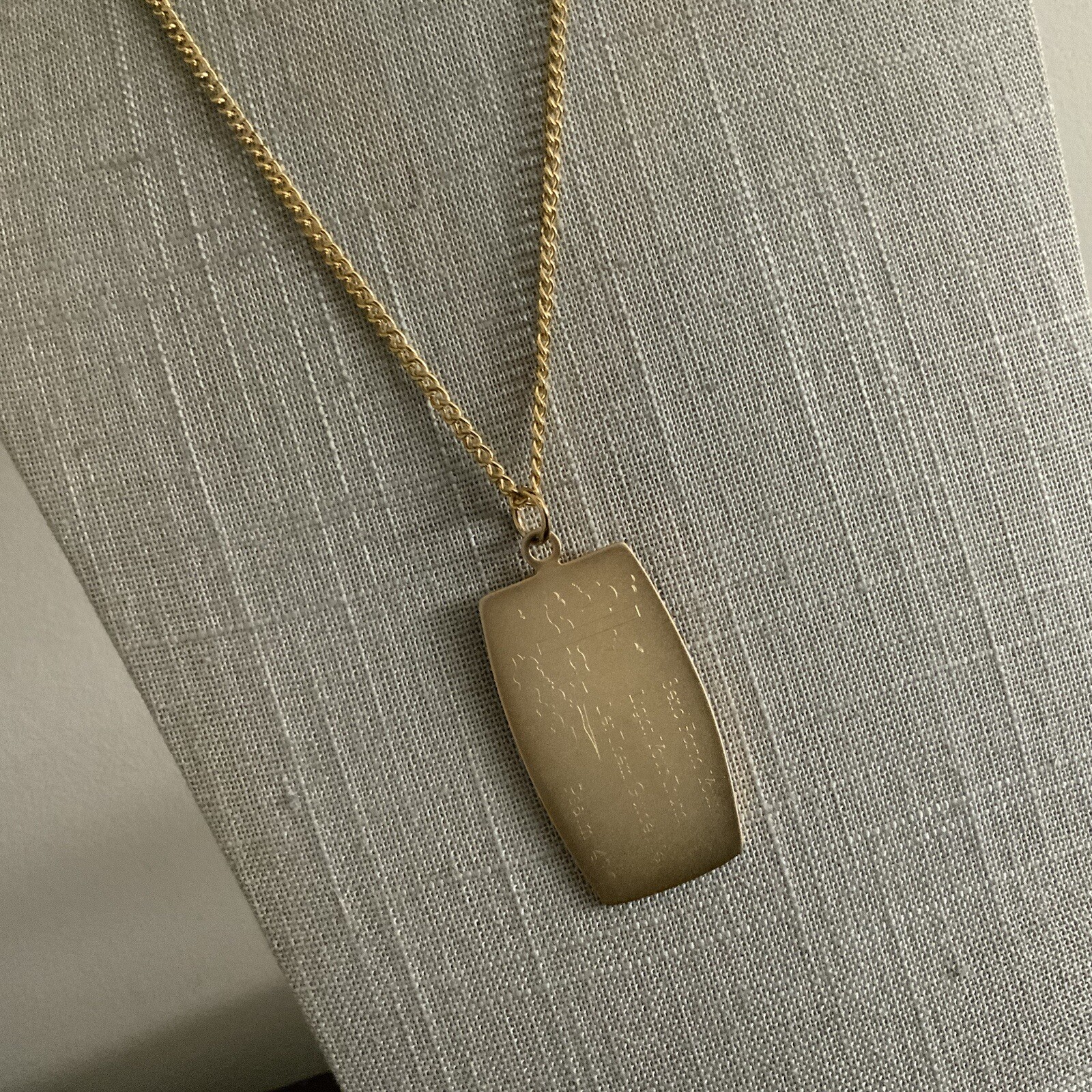 Satin gold Psalm 433 send forth your light your truth let them guid me necklace