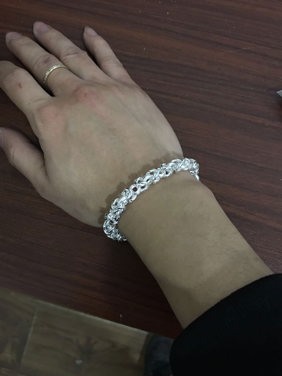 Fine Pure S999 Sterling Silver Bracelet Women Men Dragon Head Engrave Link