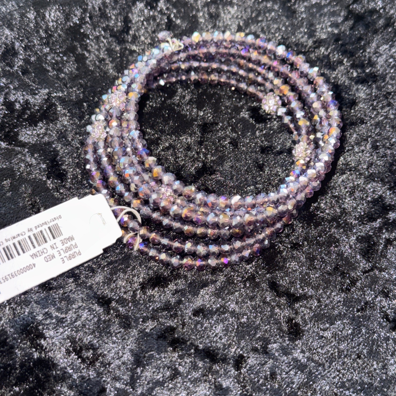 Wire Wrap Bracelet – Micro Beaded – purple NWT