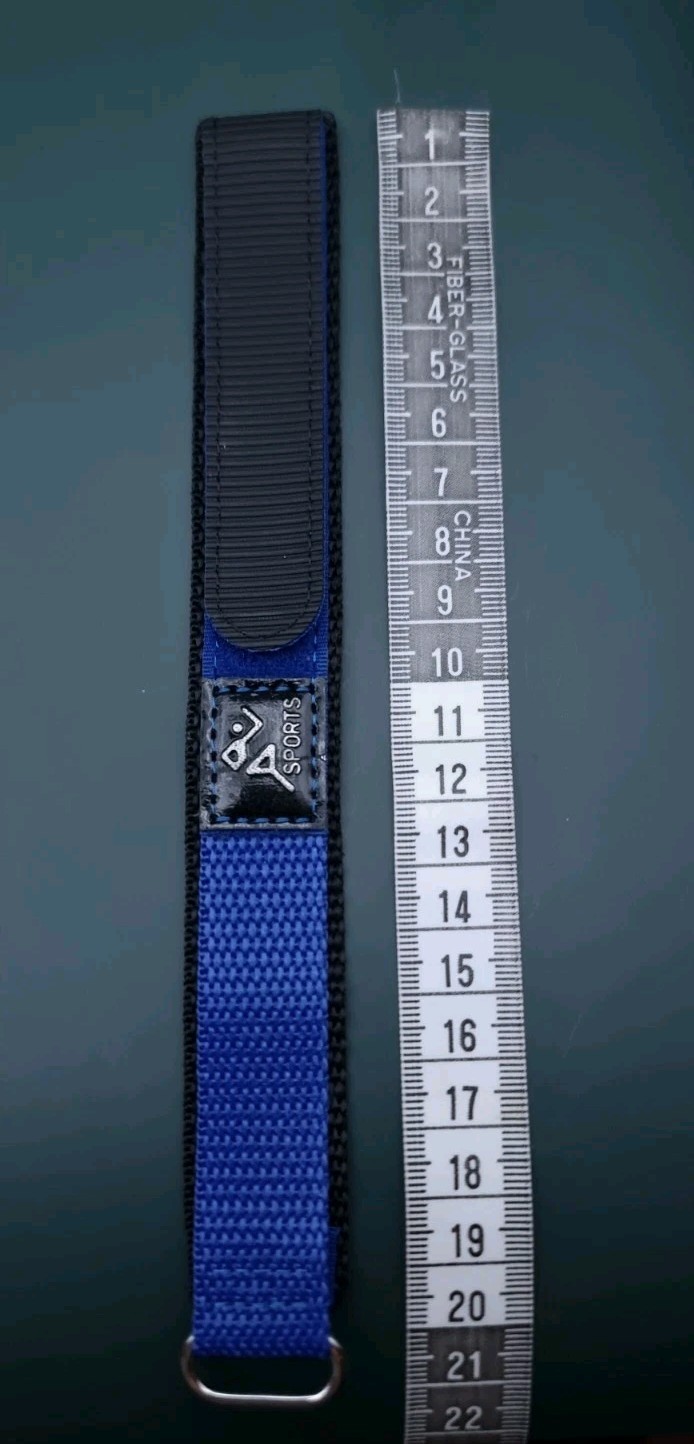 20mm ALPINE SPORTS NYLON BLUE FABRIC ADJUSTABLE WATCH STRAP HOOK & LOOP….