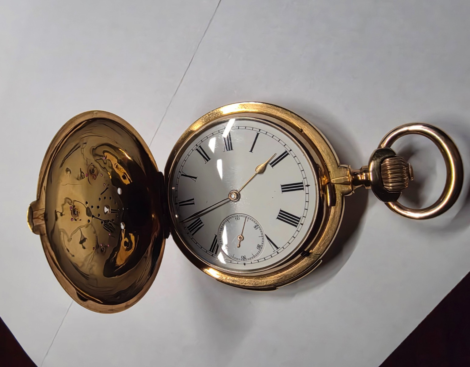 Glashutte Russian Imperial Coat of Arms Pocket Watch Repeater 14k Gold