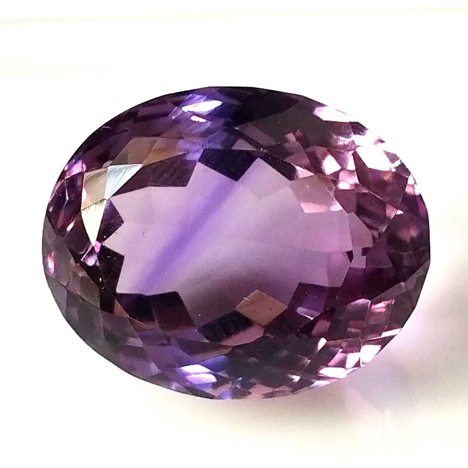 18.60 Carat Natural Purple Amethyst Oval Cut Faceted Loose Gemstone 17.3X13.7 mm