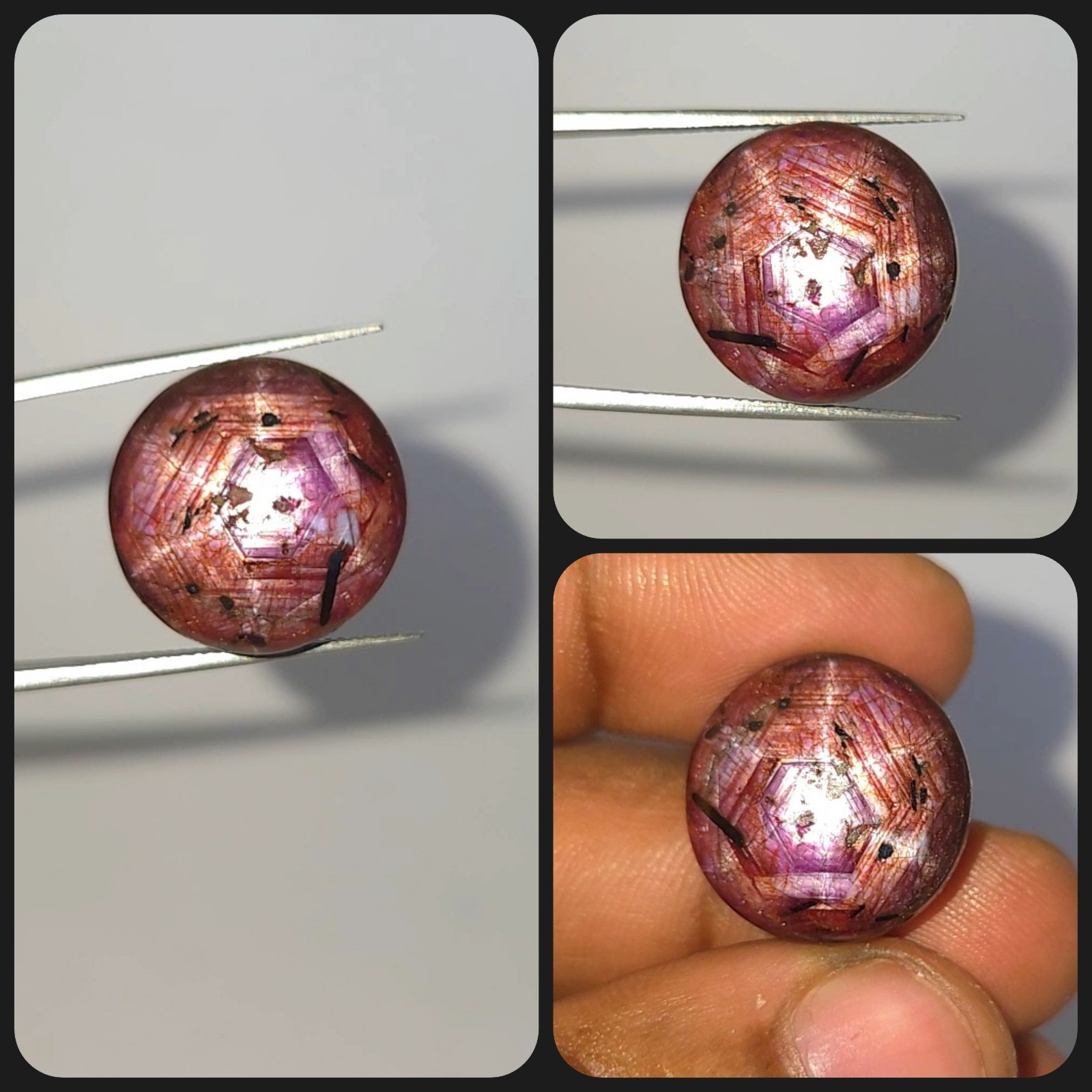 Natural Star Ruby 40.85 Ct Purplish Red Oval Cabochon loose gemstone
