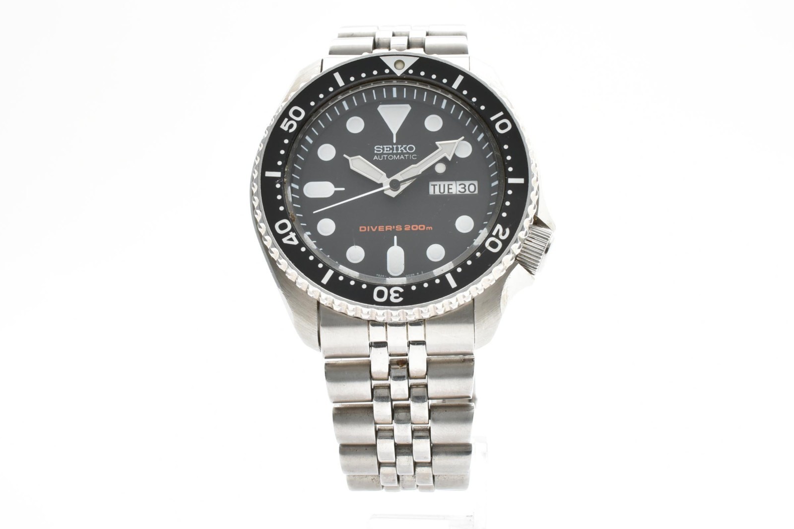 SEIKO SKX007 7S26-0020 Automatic Mens Diver Watch Black Day Date Steel Jubilee
