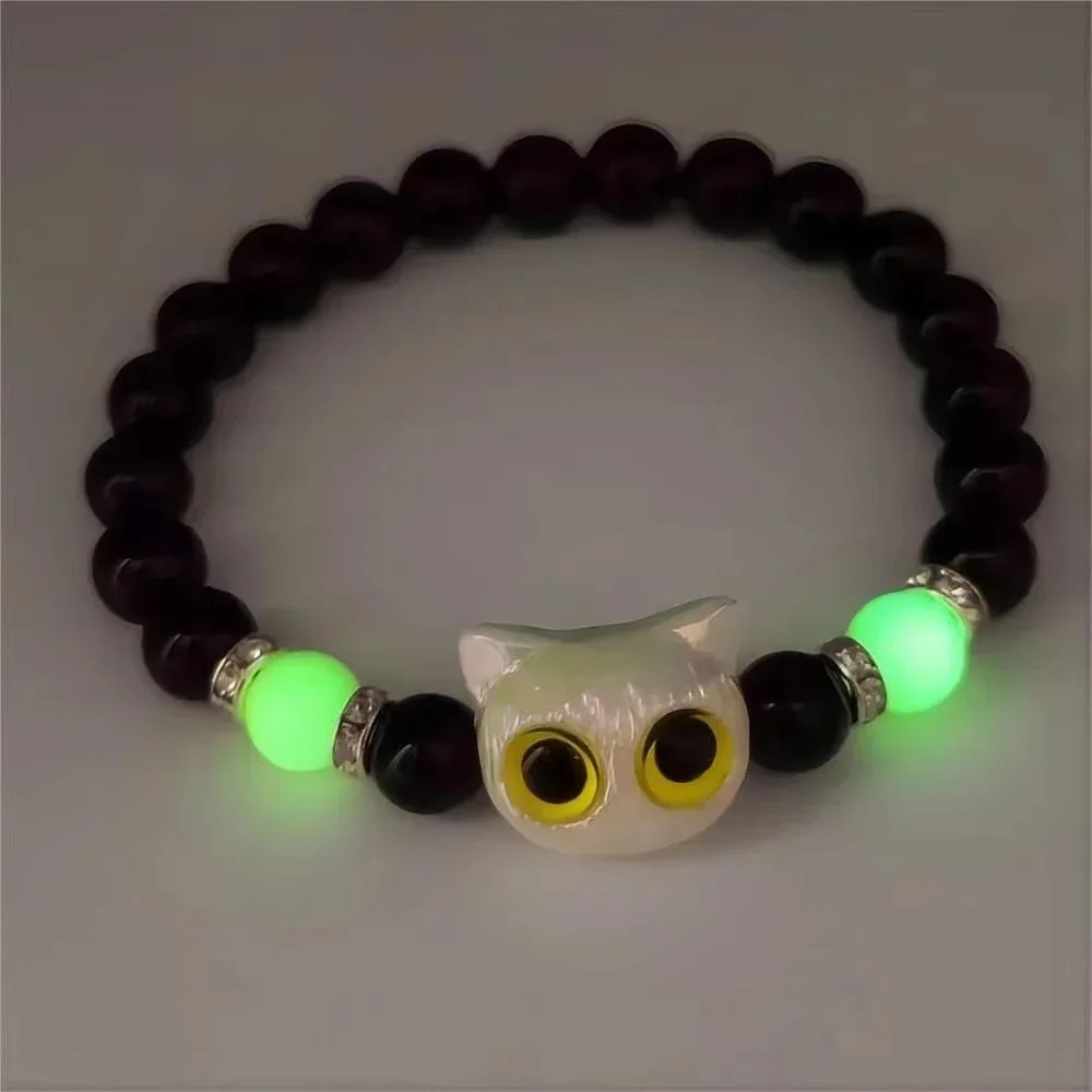 2026 Fashion Luminous Beads Couple Bracelets For Women Men Charm Cat Matching