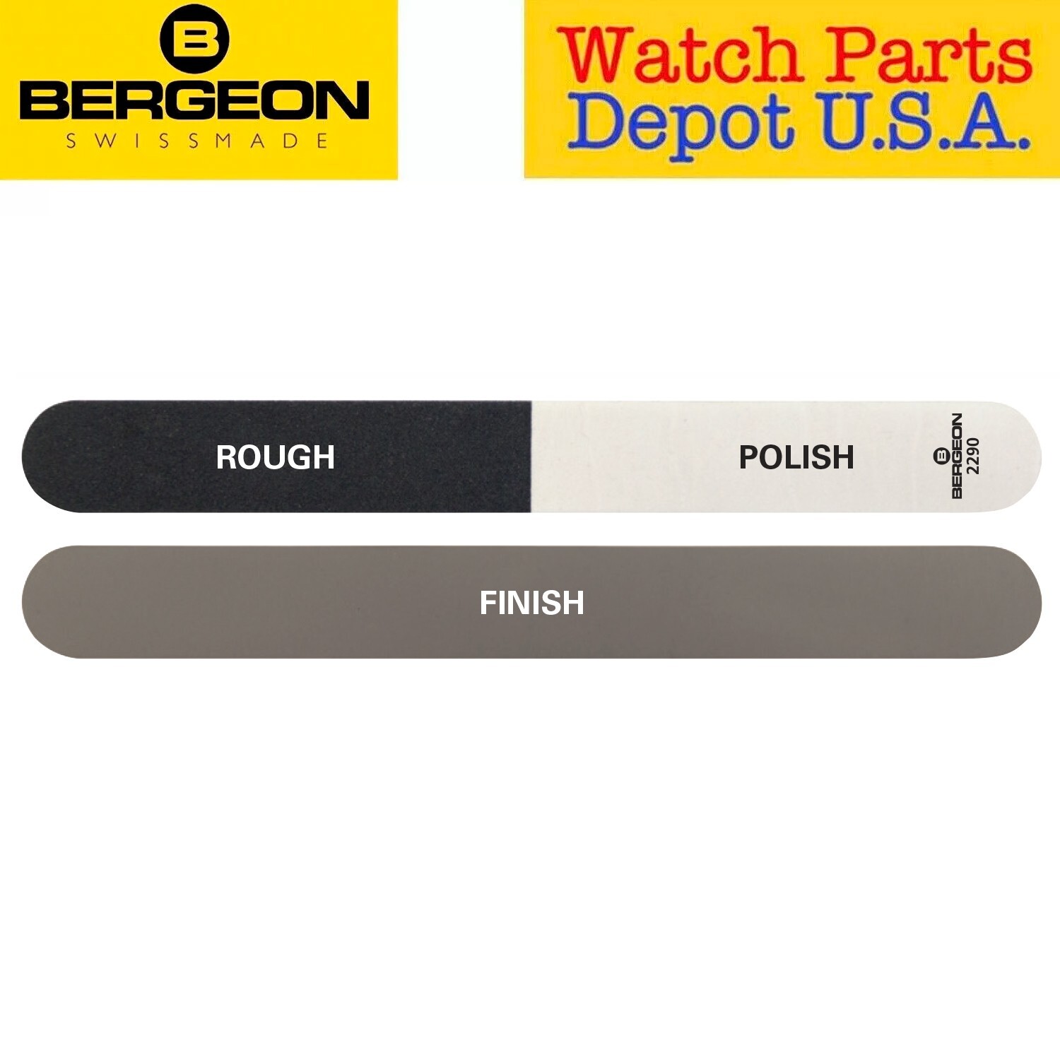 Bergeon 2290 Flexible Polishing Buff Stick 3 Grit Watch Bracelets Cases – NEW!