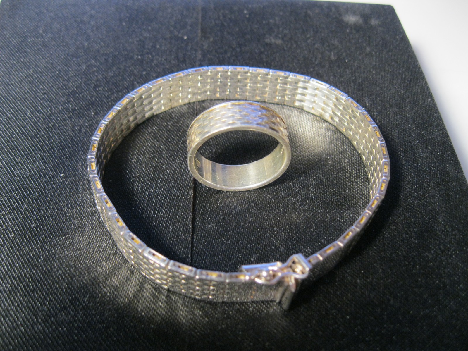 MILOR STERLING SILVER BRACELET 7-1/4″ & MATCHING RING! SIZE 9