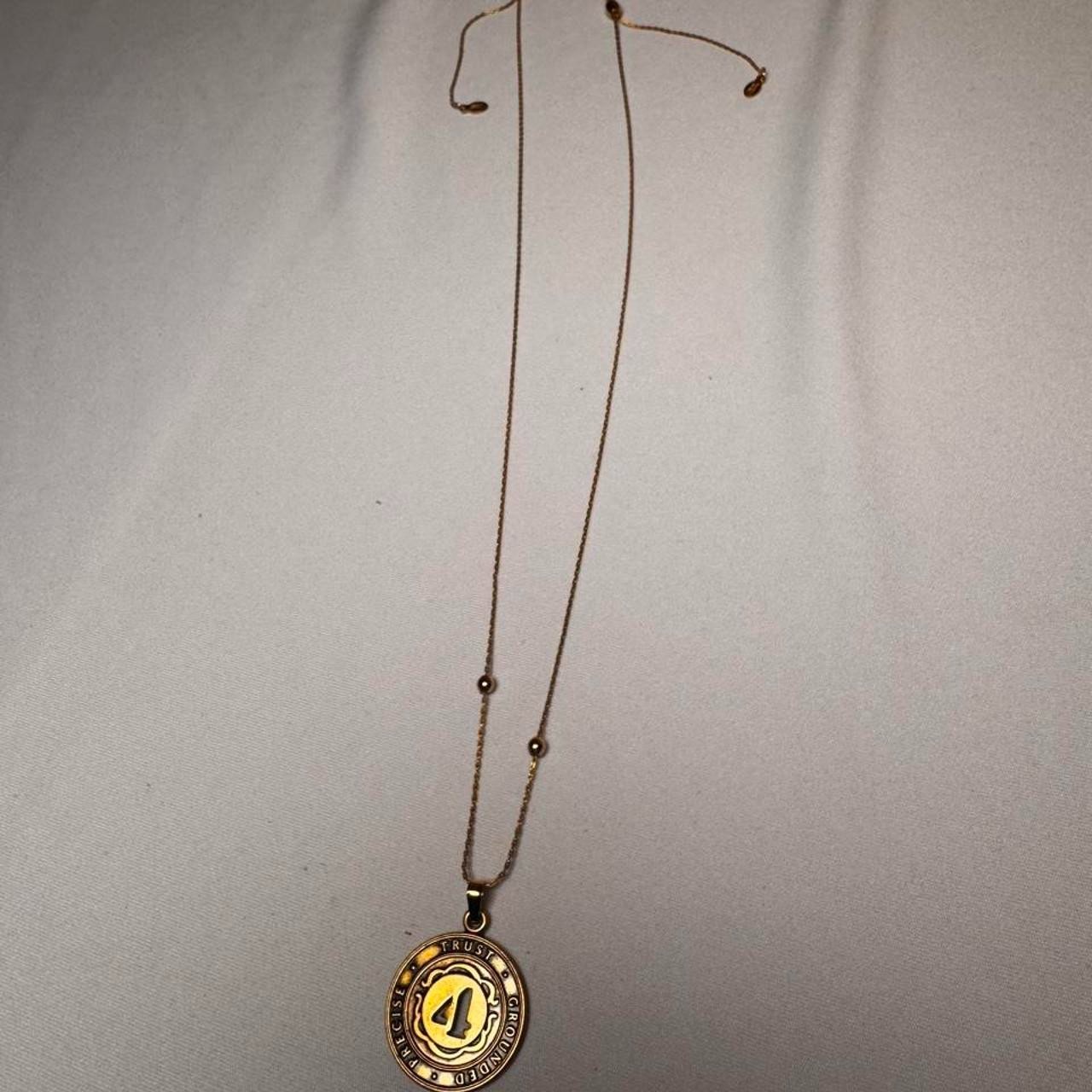 Alex and Ani Number 4 Necklace Gold Tone Adjustable Inspirational Pendant