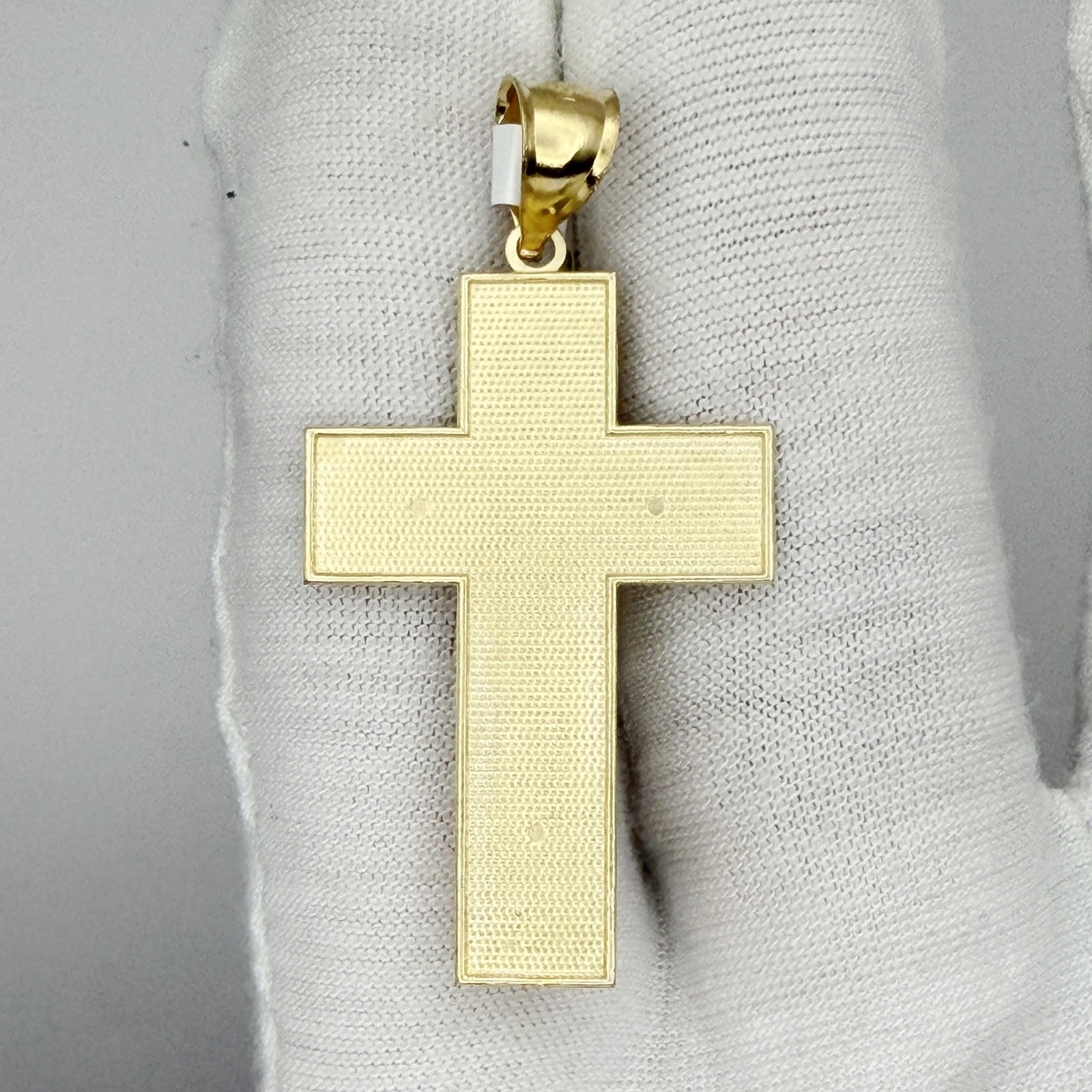 10k Yellow Gold DiamondCut Unisex Cross Crucifix Religious Charm Pendant Jewelry