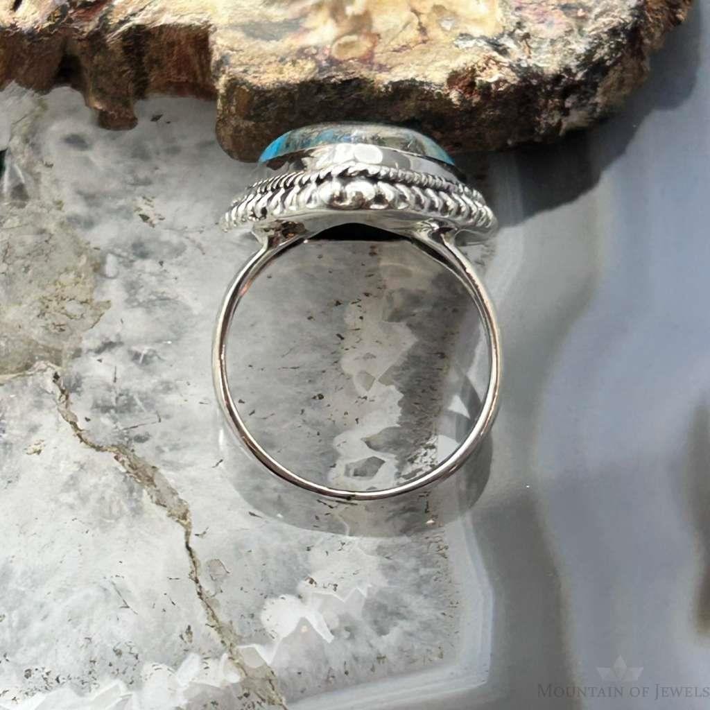 Sterling Southwestern Style Teardrop Shattuckite Decorated Ring Sz 6.5 For Women