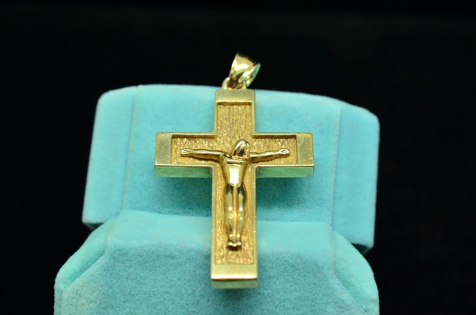 925 Sterling Silver Vermeil Crucifix Pendant Charm