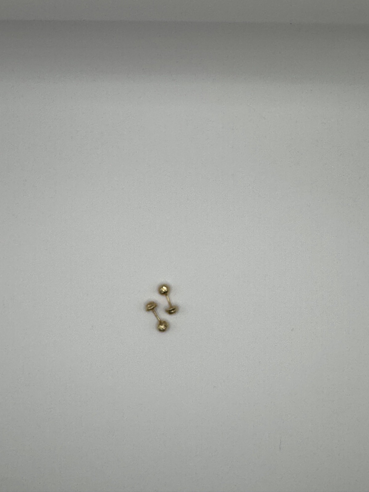 18k Gold Small Sphere Stud Earrings – Solid Gold – 0.5g