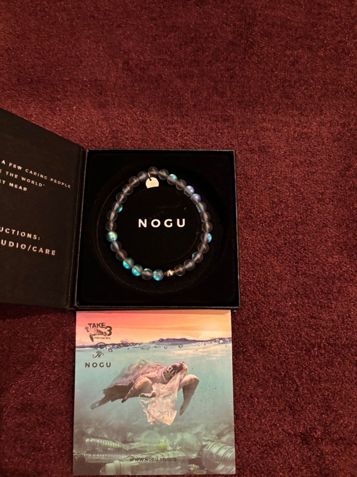 Nogu Mermaid Glass Stretch Bracelet Blue NWOT