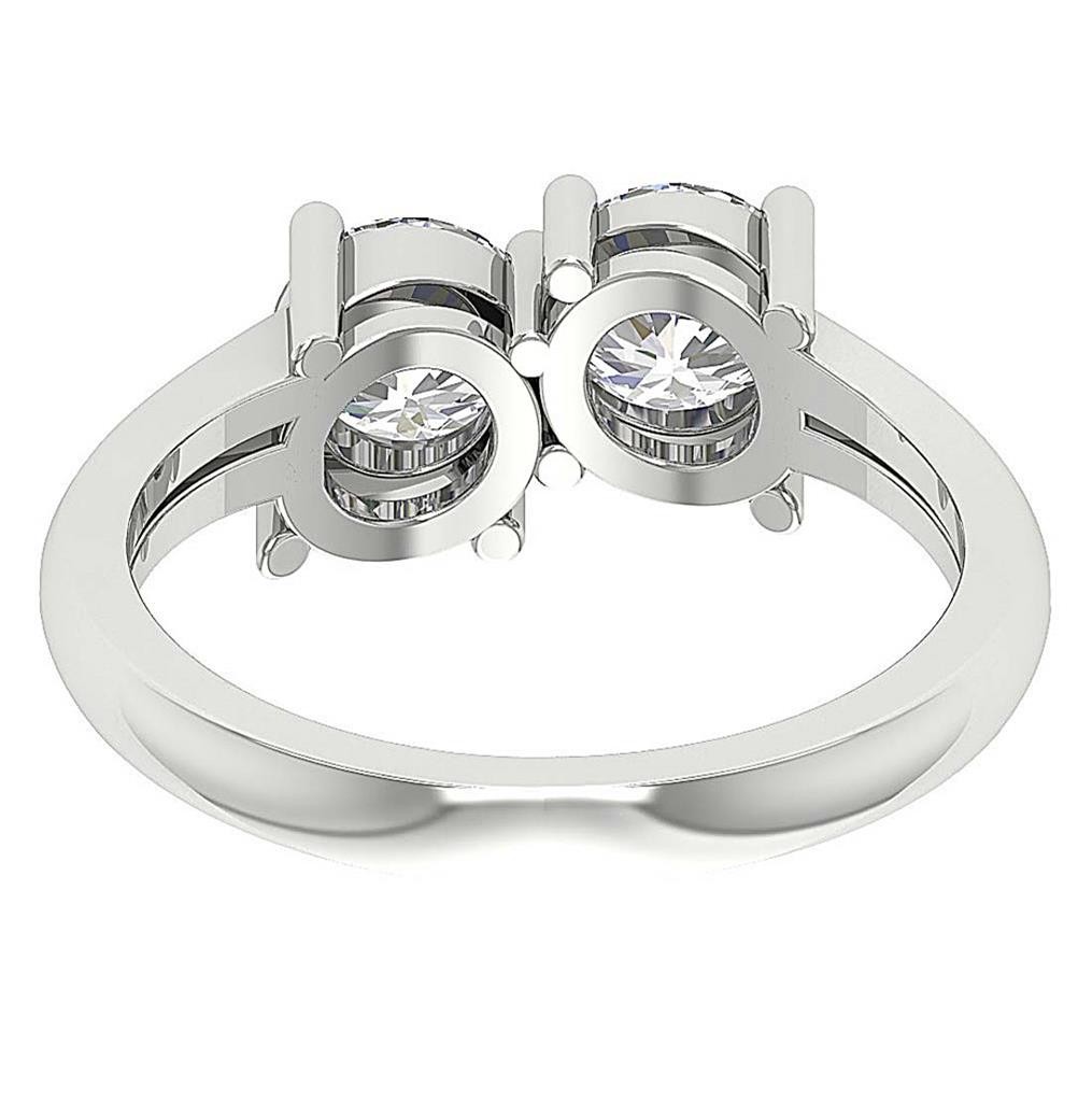 VS1 F 1.50-3.00Ct Lab Grown Diamond 14K Gold Forever Us Two Stone Solitaire Ring