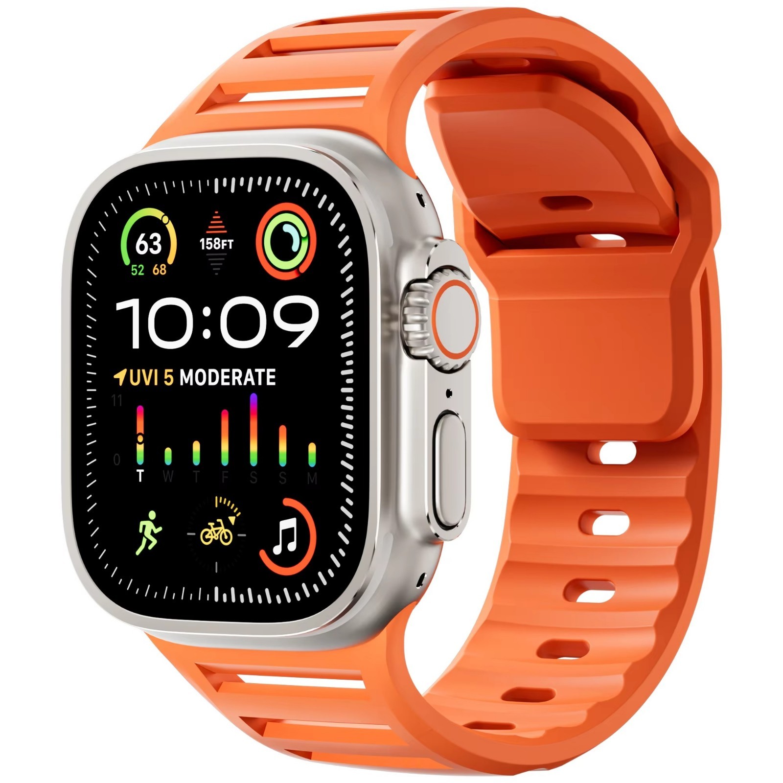 For Apple Watch Series Ultra 3 11 10 9 8 7 iWatch 49mm Silicone Sport Band Strap
