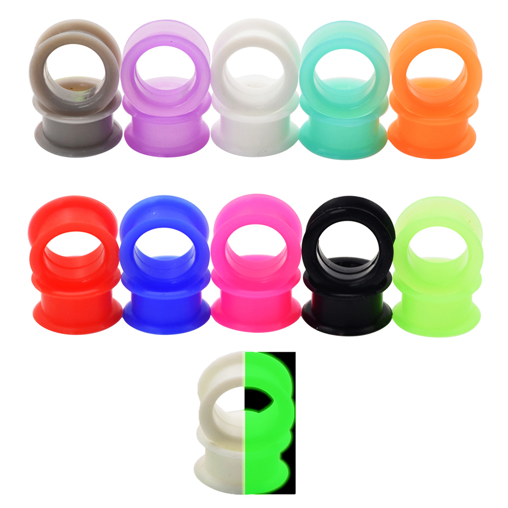 Pair Ultra Soft Silicone Ear Skin Flesh Tunnels Plugs Gauges Earskin Earlets