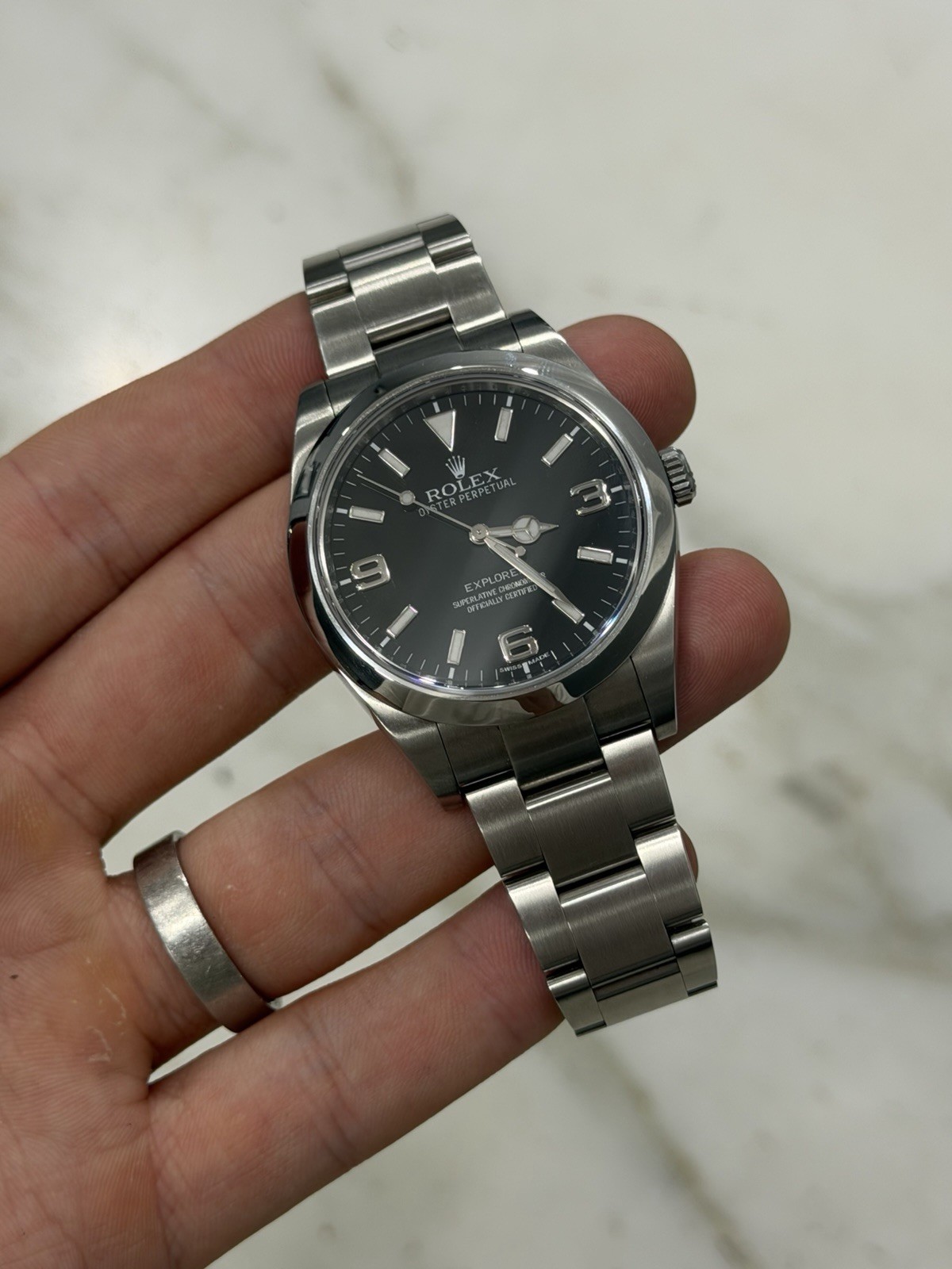 2012 Rolex Explorer Stainless Steel 39mm MK1 Auto Men’s Watch 214270 W/ Card