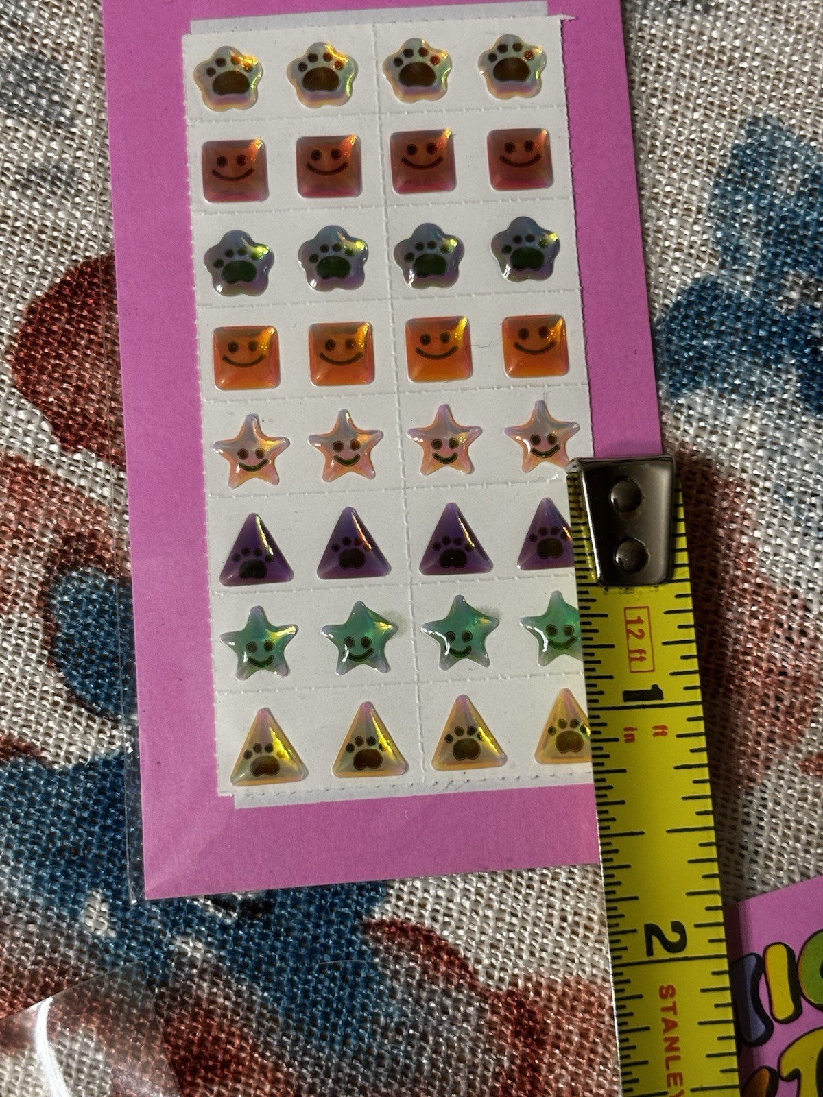 Stick-Em Stones Fashion Gem Body Earring Stickers Lot Of 3 Pkg Vintage 1980’s