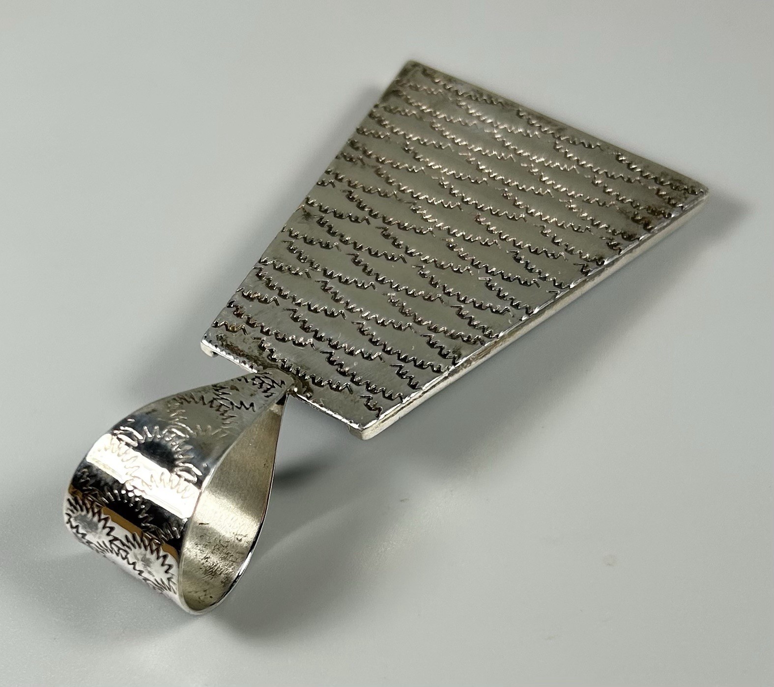 Jay King Mine Finds DTR 925 Sterling Silver Chalcedony Stamped Pendant 42 Grams