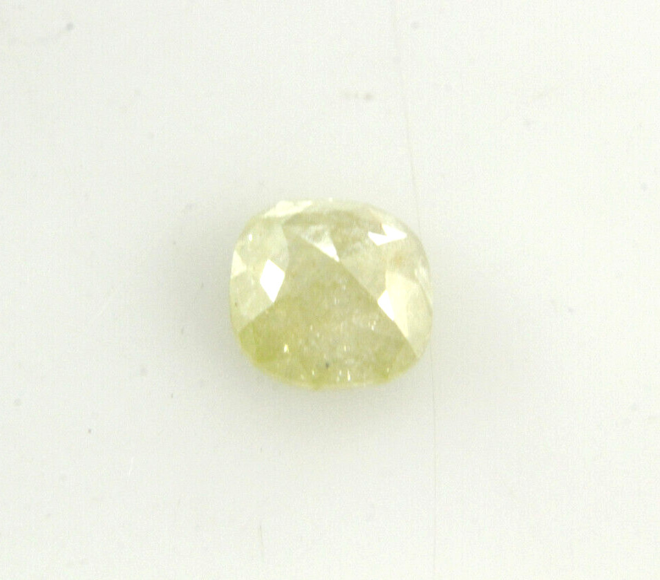 0.61cts Cushion Shape Very Light Yellow Rose Cut Diamond 5.43×5.33×2.37 MM