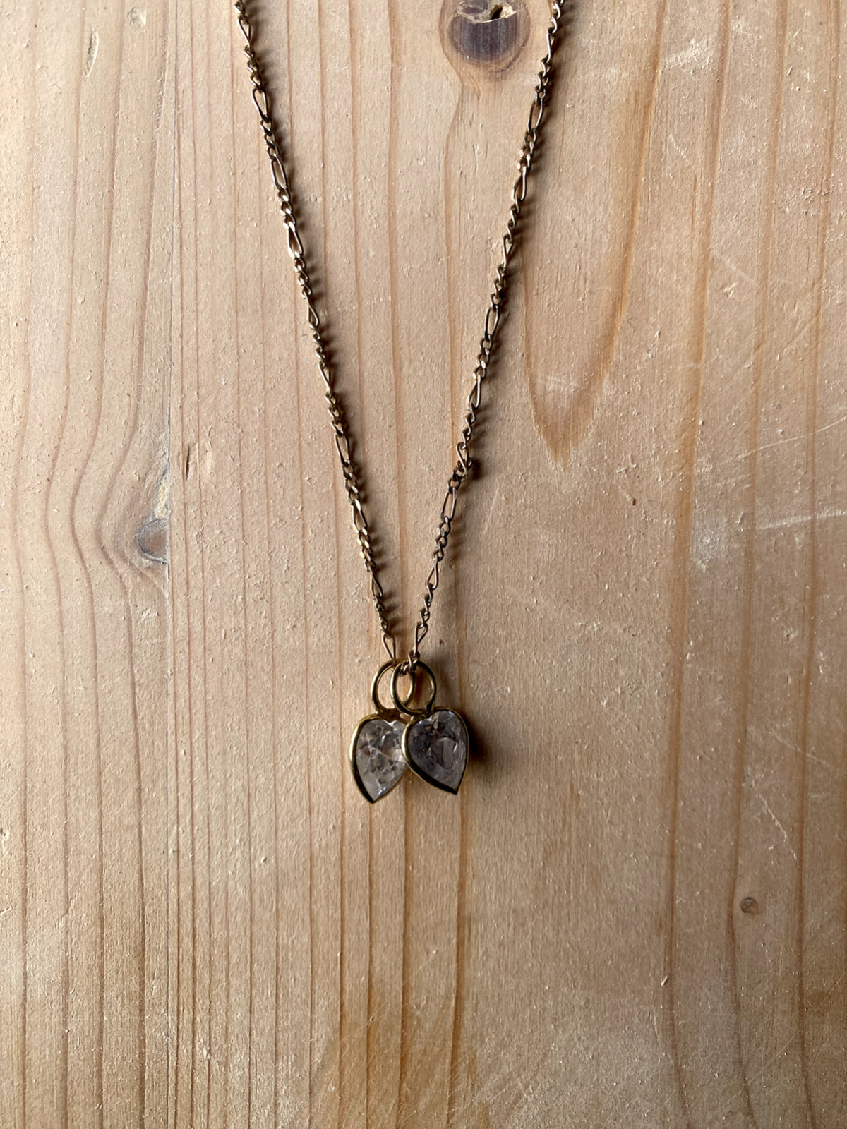 ::925 SILVER CHAIN FIGARO CHAIN GOLD PLATED WITH 2 x PENDANTS VINTAGE DESIGN HALLMARKED