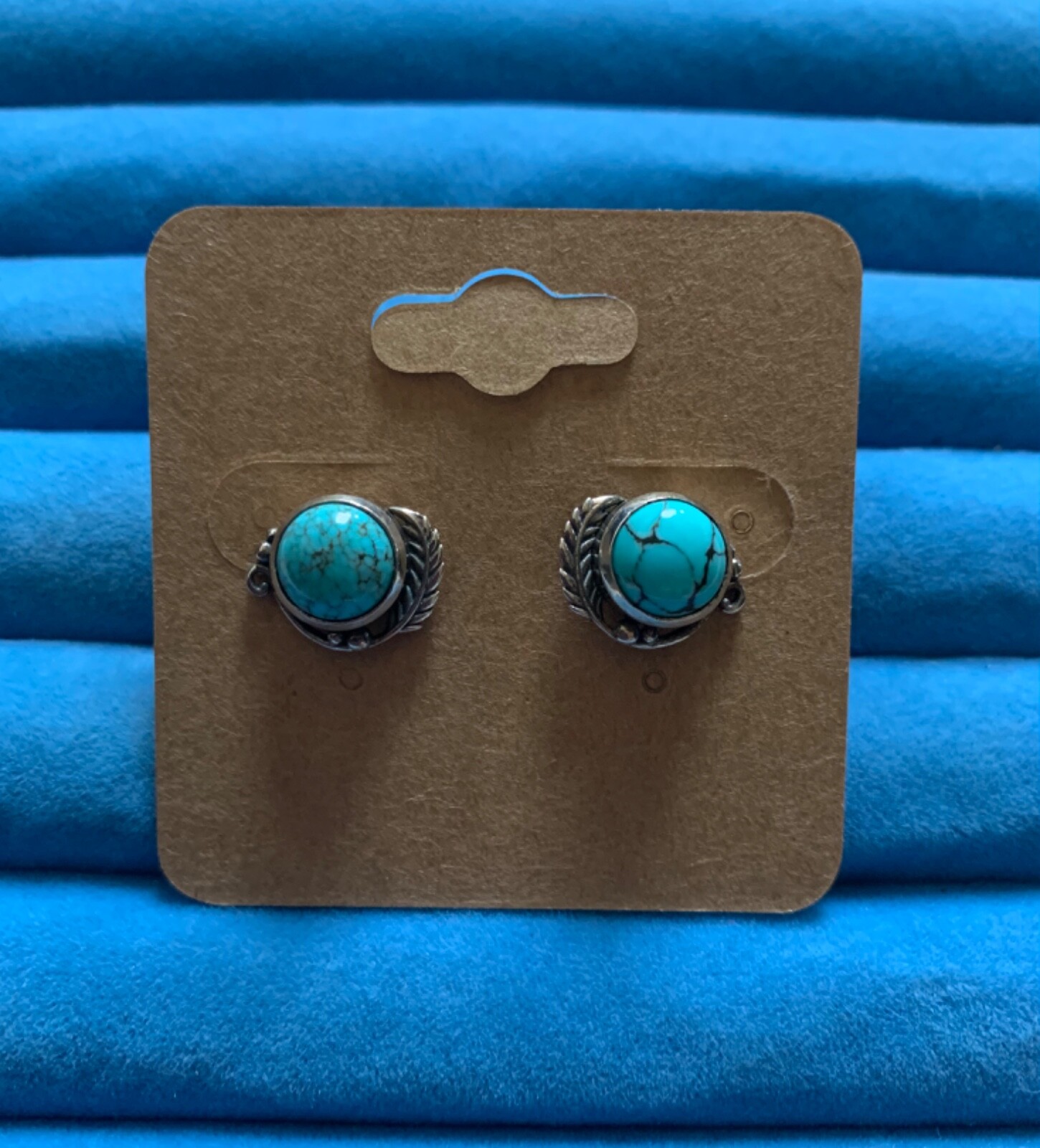 Blue Moon Turquoise Post Stud Earrings in Sterling Silver – 3.75 ctw.