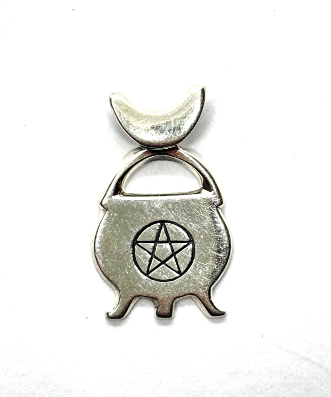 PSCL Peter Stone Sterling Silver Cauldron Pendant With Pentacle