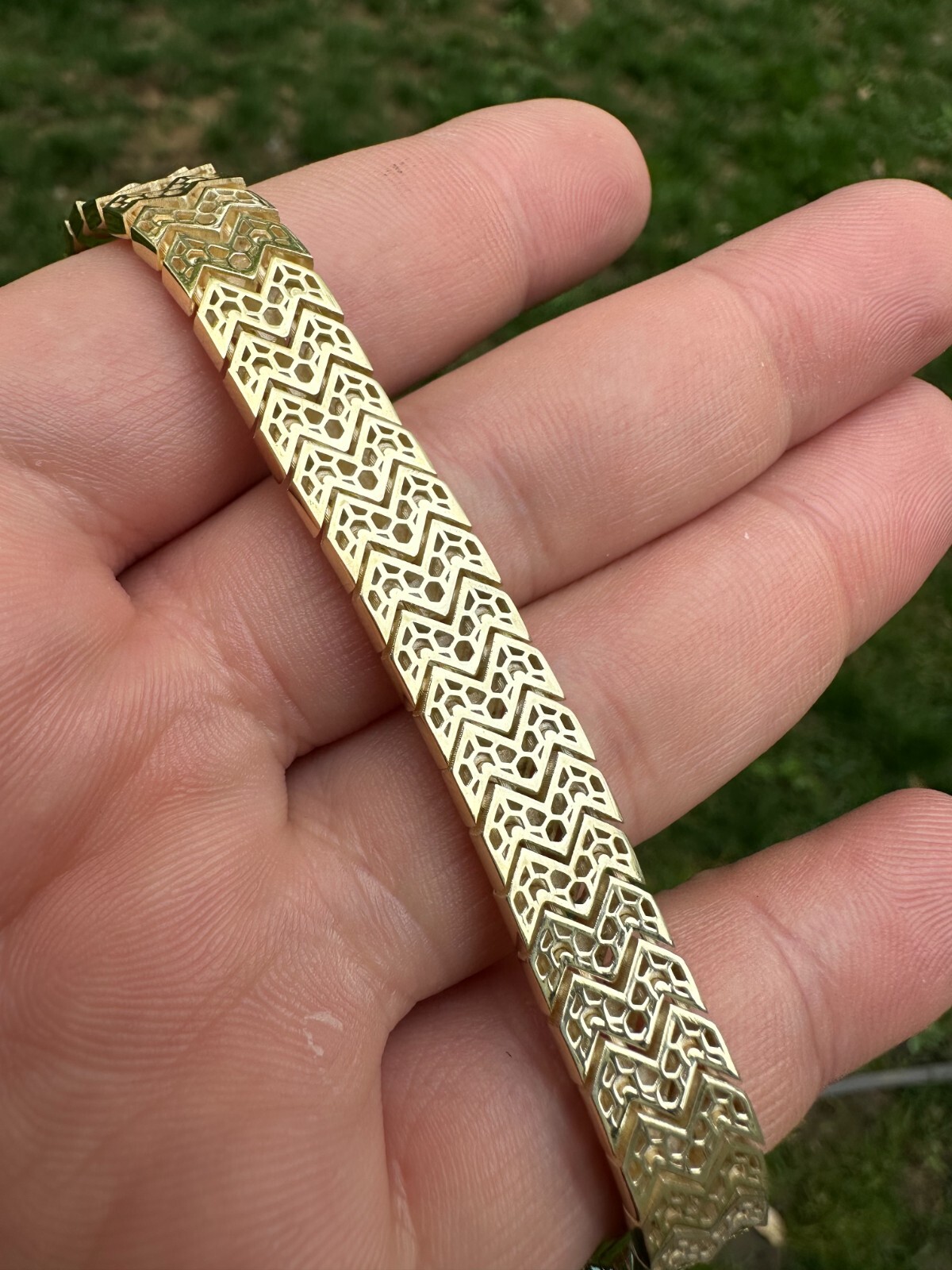 Custom Monaco Snake Bracelet Real 14k Gold Plated 925 Silver 10mm Men Ladies