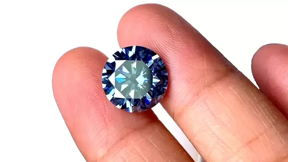 Royal Blue Diamond Round Cut VVS1 D Grade Excellent CERTIFIED 3.00 Cts Gemstone