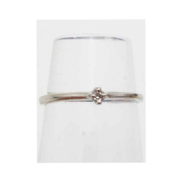 10K Solid White Gold Classic Band Diamond Minimalist Design Style Ring Sz 6 1/4