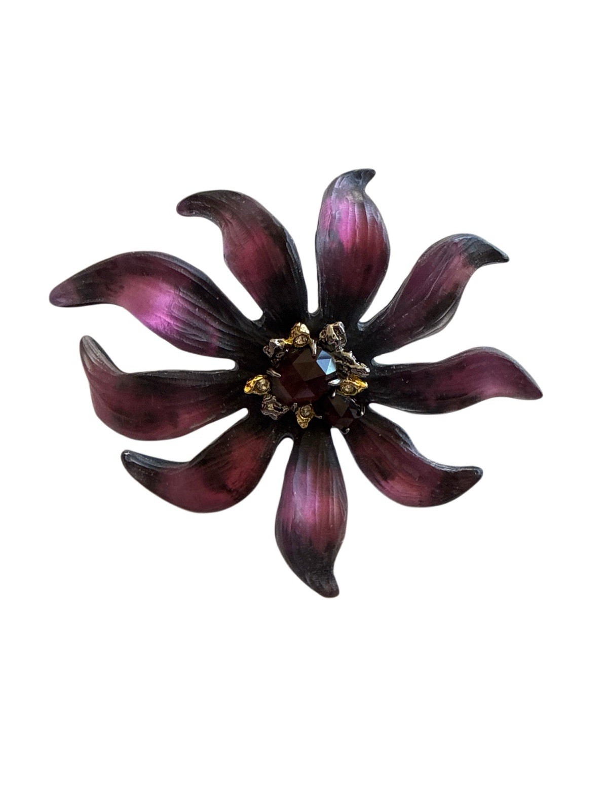 ALEXIS BITTAR Climber Lucite Flower, Enamel & Crystal Earrings (Burnt Fleur)