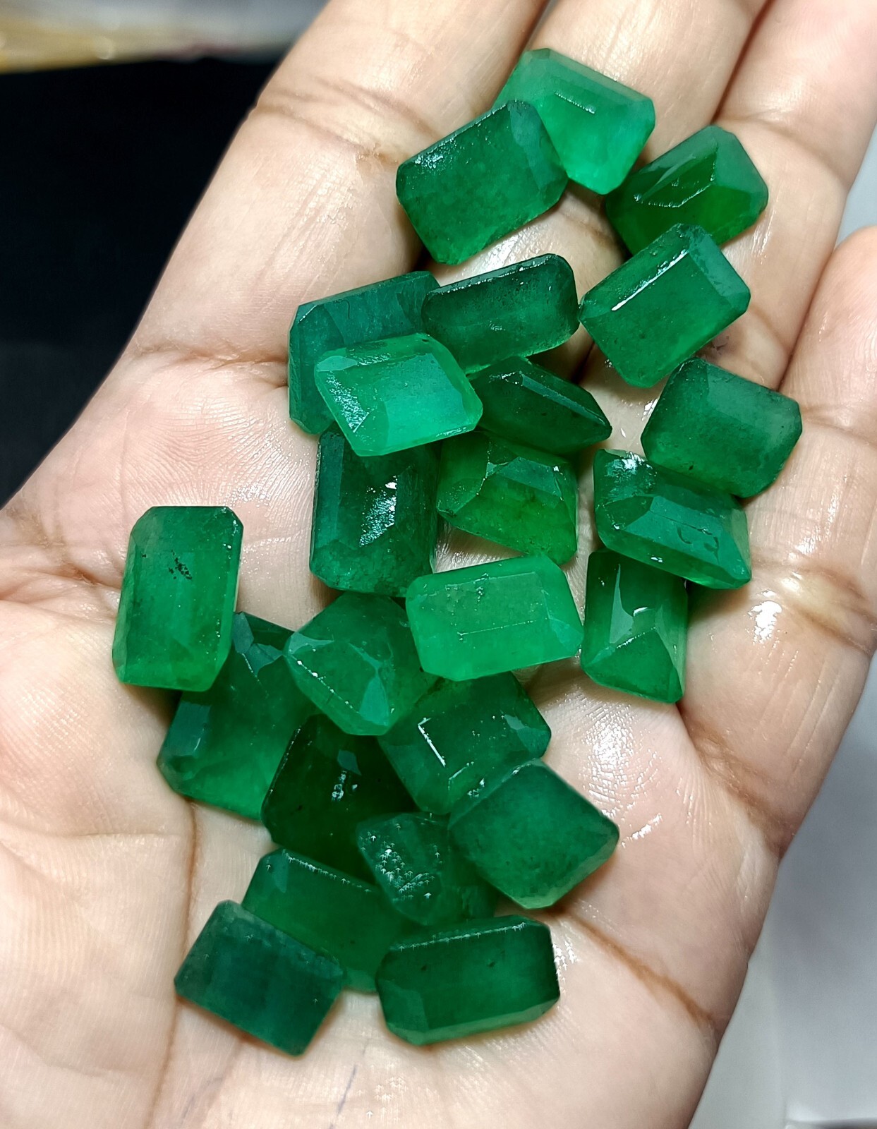 50 Ct NATURAL Colombian Emerald Certified Emerald Cut GEMSTONE Mix Size LOT
