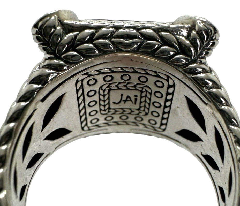 JAI John Hardy Sterling Silver Lapis Lazuli Blue Topaz Statement Ring Size 9