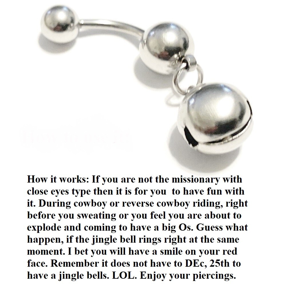 JINGLE BELL: It Bells, Surgical Steel Handcrafted 14g VCH Barbell. All Lengths.